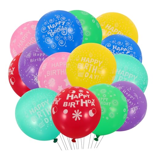 Vaguelly Luftballons Alles Zum Geburtstag Bunte DIY Ballon Dekoration Für Geburtstagspartys Feste Und Feierlichkeiten Farbenfrohes Partyzubehör Aus Dickerem Latex von Vaguelly