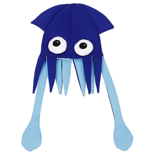 Vaguelly -Oktopus-Hut Lustige Verrückte Partyhüte Tier-Cosplay-Kappe Kreativer Oktopus-Kopfschmuck Für Karneval Kostüm Partyzubehör Blau von Vaguelly