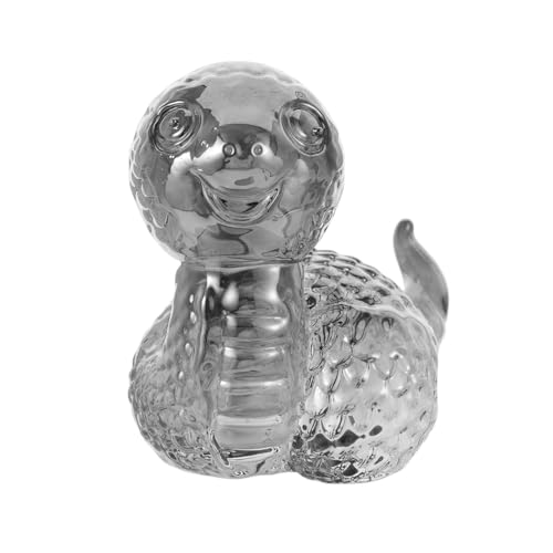 Vaguelly Ornamente Chinesische Schlangenstatuen Mini-schlangenfiguren Tierskulptur Aus Glas Mini-schlangenskulptur Desktop-schlangenfigur Desktop-tierfigur Mini-glastiere Kristall Grey von Vaguelly