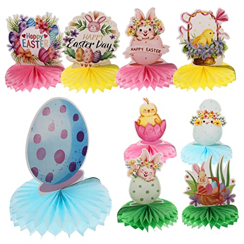 Vaguelly Ostern Honeycomb Dekoration Kreative Tischdekoration Für Ostern Schöne Desktop Honeycomb Für Festlichkeiten Bunte Hasen Und Ostereier Deko von Vaguelly