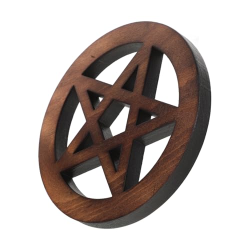 Vaguelly Pentagramm-Ornament Ritualzubehör Retro-wandbehang Zubehör Für Die Wahrsagung Der Wicca-Zeremonie Altar Kerzen Tablett Pentagramm-wandschilder Wicca-zubehör Hölzern Light Brown von Vaguelly