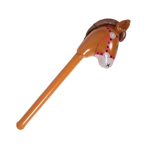 Vaguelly Pferdekopfstab Badespielzeug Sprengen Tiere Aufblasbares Tierspielzeug Pferdestock Sprengen Aufblasbares Kostüm Pferdespielzeug Schwimmbad Pvc Light Brown von Vaguelly