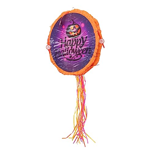 Vaguelly Piinata Halloween Halloween-Party-Spielzeug Deckendekor lustig Regenbogen-Piñata halloween spiele halloween pinata Halloween-Party-Pinata Party-Spielzeug-Dekor Papier Violett von Vaguelly