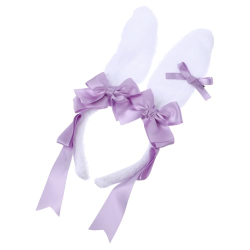 Vaguelly Plüsch-hasenohr-stirnband Cosplay-stirnband Plüsch Haarband Plüsch-ohr-haarband Hasenohr Stirnbänder Hasenhaar-accessoires Kuschelhasen Für Mädchen Hasenohren Plüschstoffe Violett von Vaguelly