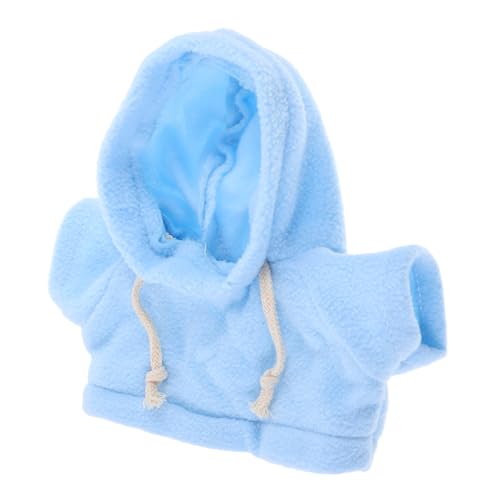 Vaguelly Plüschbärenkleidung Puppe Miniatur Kapuzenpullover Bären-Hoodie- Miniatur-Kleidung Schönes Puppen-Hoodie- Kompaktes Puppenkostüm Süßer Mini-Hoodie Sky-Blue Stoff von Vaguelly