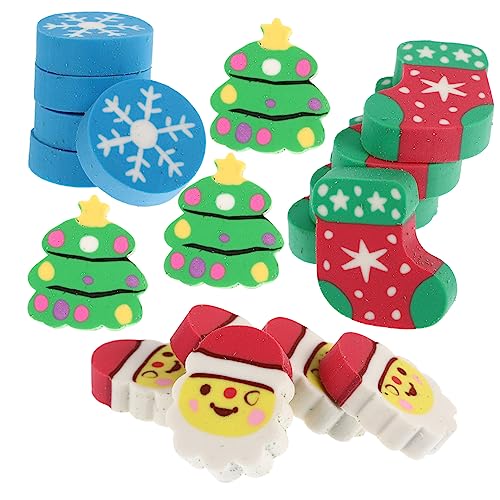 Vaguelly Weihnachts Radiergummi Set Lustige Santa Radierer Für Schule Und Perfekte Mitgebsel Für Kindergeburtstag Und Weihnachtsfeiern Zufällige Designs von Vaguelly