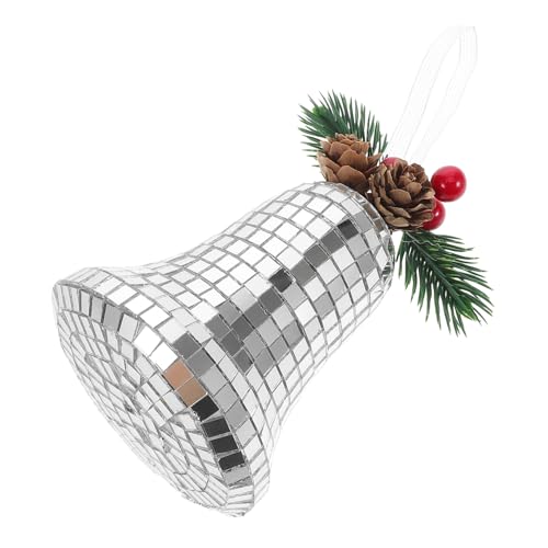 Vaguelly Weihnachtsbaumglocken Weihnachtsschmuck Für Baum Trendiges Dekor Hängende Weihnachtsverzierung Disco-Kugel-tischdekoration Kleine Discokugel Spiegelglocken Silver Glas von Vaguelly