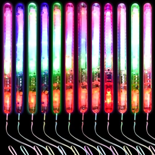 12 Stück LED Leuchtstäbe: LED Leuchtstab Glasfaser, LED Leuchtstäbe Knicklichter Partyzubehör, LED Leuchtwedel Leuchtet, Leuchtwedel Set für Kinder Weihnachten,Partygeschenke,Konzert Raves,Hochzeit von Vaileal