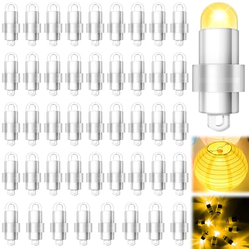 50 Stück LED Ballon Lichter, Wasserdichter Mini LED Lampions Lichter, Warmweiß Luftballon Licht und Batterie-Ballonlicht Dekoration für Papierlaternen Lampions Geburtstag Party Hochzeit Weihnachts von Vaileal