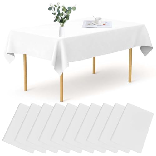 Tischdecke Einweg, 10 Packungen Tischdecke mit 137x183cm, Wasserabweisend PEVA Tischdecke Einweg, Rechteckig Kunststoff-Tischdecke für Picknick, Grillen, Hochzeiten, Bankett, Dekoration von Vaileal