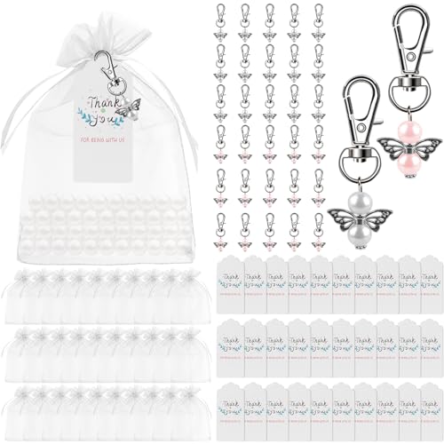 Vaileal 30 Stück Schutzengel Anhänger, Engel-Anhänger, Taufe Hochzeit Geschenk Schutzengel, Inklusive Geschenkanhänger und Sandsäcken, Tauf-Anhänger für Hochzeit, Kommunion, Babyparty von Vaileal