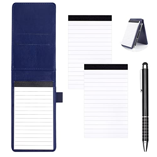 Vaktop Notizbuch Klein, Mini Notizbuch A7, Notizblock Klein mit 2 Stück Notizblöcke und Metall Stift, Pocket Small Notebook für Aktivitäten Im Freien (Blau) von Vaktop