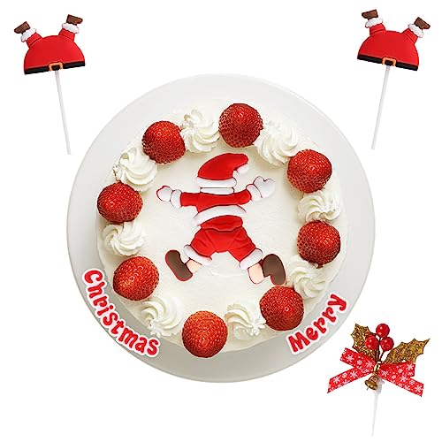 5 Stück Weihnachts Kuchendekorationen Santas Tortenaufsätze, Merry Christmas Weihnachten Deko Weihnachten deko Figuren Weihnachtskuchen Topper, Mehrzweck Dekoration Tumbling Santa Weihnachten von Valicaer