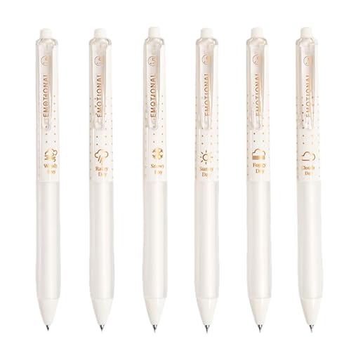 6 Stück Gelstifte Einziehbare Gelschreiber 0,5 mm Gel Kugelschreiber Glatt Gel Ballpoint Pen Schreibwaren Feine Spitze Gel Tintenstifte Schwarz,technische Stifte hochwertig, schnelltrocknend (Stil A) von Valicaer