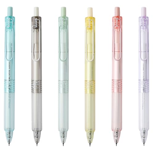 6 Stück Gelstifte Einziehbare Gelschreiber 0,5 mm Gel Kugelschreiber Glatt Gel Ballpoint Pen Schreibwaren Feine Spitze Gel Tintenstifte Schwarz,technische Stifte hochwertig, schnelltrocknend (Stil B) von Valicaer