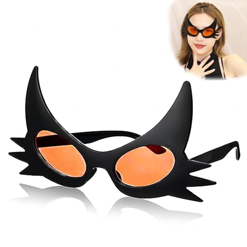 Halloween Sonnenbrille,Katze Auge Stil Sonnenbrille Rave,Sonnenbrille für Damen,Orange Party Brillen,Teufel Sonnenbrille,Partybrille Foto Requisiten für Halloween,Festival Outfit Accessoires von Valicaer