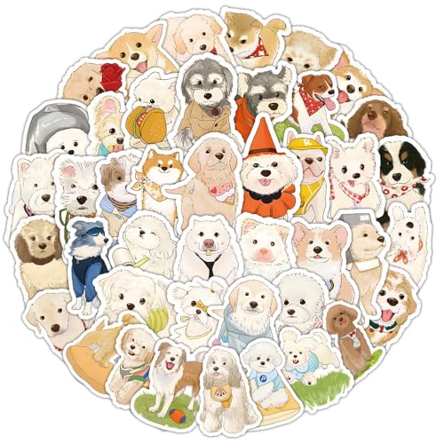 Valicaer Aufkleber Hunde,120Pcs Kawaii Vinyl Hunde Aufkleber Graffiti Sticker Lustige Hundeaufkleber Wasserdicht Hund Sammlung Scrapbook Aufkleber für Wasserflaschen Laptops Skateboards Journal von Valicaer