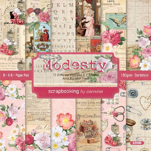 Valicaer Scrapbook Papier,24Pcs Scrapbook Zubehör Decoupage Papier Vintage Scrapbooking Papier DIY Dekorative Blätter Papier Designpapier Dekorpapier Scrapbook Motivpapier für Hintergrund (Rosa, L) von Valicaer