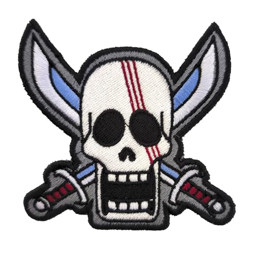 VALKYNEA 100% bestickter Aufnäher inspiriert von Anime Fan Art/Shanks/Jolly Roger/Schädel/Patch Embroidery von Valkynea