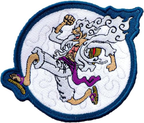 VALKYNEA Aufnäher, 100 % bestickt, inspiriert von Anime-Fan, Kunst, Luffy, Mond, Patch Embroidery von Valkynea