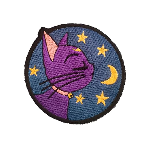 VALKYNEA Aufnäher, 100 % bestickt, inspiriert von Anime-Fan, Mond, Patch Embroidery, bestickt, zum Aufbügeln von Valkynea