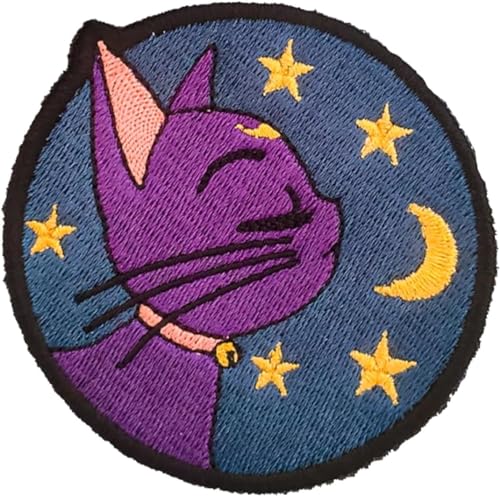 VALKYNEA Aufnäher, 100 % bestickt, inspiriert von Anime-Fans, Kunst, Mond, Patch Embroidery / bestickte Applikation (Hook & Loop) von Valkynea