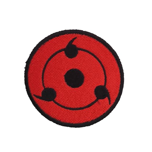 VALKYNEA Aufnäher, bestickt, 100 % inspiriert von Anime-Fans, Sharingan Eye, bestickt, zum Aufbügeln von Valkynea