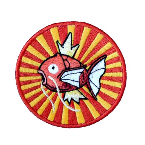 VALKYNEA Aufnäher 100 % bestickt, inspiriert von Anime, Fan Art/Magikarp/Patch Embroidery / bestickte Applikation (Hook & Loop (Velcr0)) von Valkynea