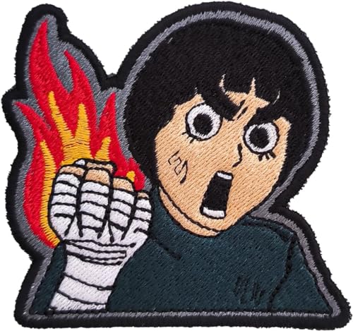 VALKYNEA Aufnäher 100 % bestickt, inspiriert von Anime, Fan Art/Rock Lee/Patch-Bestickte Applikation (Hook & Loop) von Valkynea