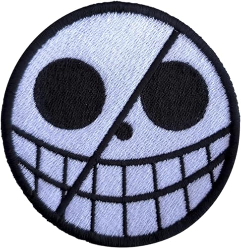 VALKYNEA Aufnäher 100 % bestickt, inspiriert von Anime, Fan Kunst, Totenkopf, Donquixote/Patch-Embroidery-Patch (Hook & Loop) von Valkynea