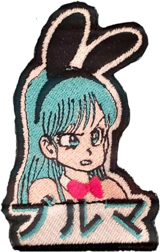 VALKYNEA Aufnäher 100 % bestickt, inspiriert von Anime-Fan, Bulma-Kaninchen-Patch, Stickerei, Applikation von Valkynea