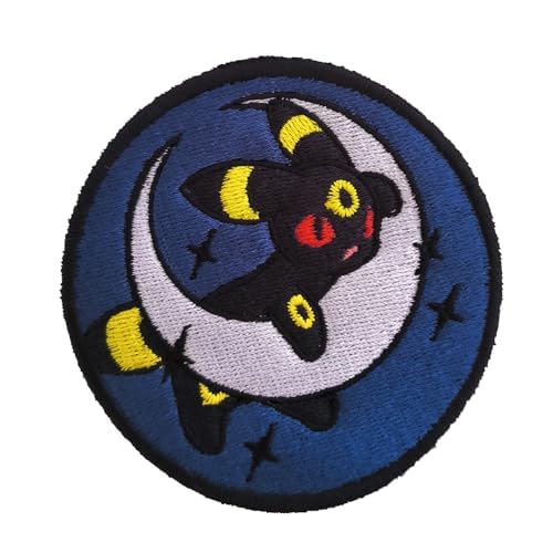 VALKYNEA Bestickter Aufnäher inspiriert von Anime Fan Art/Mond/Patch Embroidery Applikation (Schwarz, Velcr0 (Hook & Loop)) von Valkynea