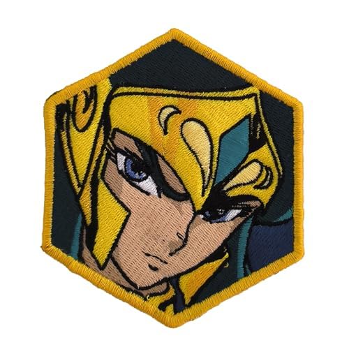 VALKYNEA Bestickter Aufnäher inspiriert von Anime Fan Art/Wassermann/Tierkreisritter/Patch Embroidery Applikation (Velcr0 (Hook & Loop)) von Valkynea