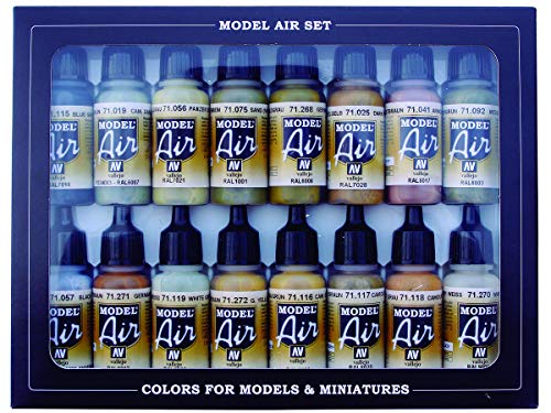 Vallejo 071208 Deutsche, WWII, Europaund Afrika, 16 Farben, Blau, Grün, Grau, Weiß, 0.57 FL Oz (Pack of 16) von Vallejo