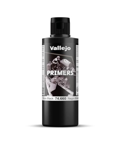 Vallejo 074660 Grundierung, Spiel, glänzend, schwarz, 200 ml von Vallejo