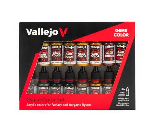 Vallejo 772189 Farb-Set Effekte Leder und Metall, 16x18 ml von Vallejo