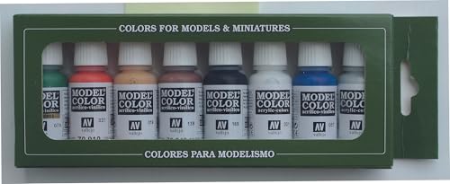 Vallejo 70103" Farbset, 8 Wargames Basics Modellbausatz, 17 ml (8er Pack) von Vallejo