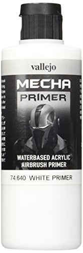 Vallejo AV Mecha Acryl-Farbe für Airbrush, White Primer, 200 ml von Vallejo