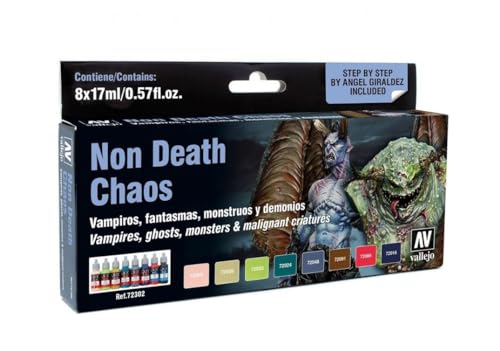 Vallejo Game Color Set - Non Dead Choas,Black/Purple/Red/Silver/White/Yellow,17 ml (Pack of 8) von Vallejo