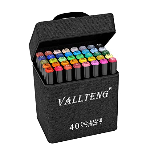 Vallteng 40 Farbige Graffiti Stift Weihnachts DIY Marker Set Twin Tip Textmarker Graffiti Pens für Festival Dekoration Studenten Manga Kunstler Design Drawing Sketch von Vallteng