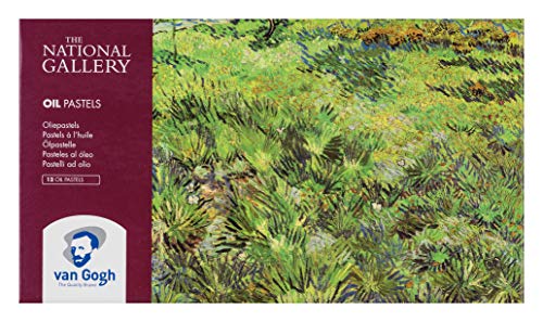 The National Gallery Van Gogh Öl-Pastellkreide, rund, 12-teiliges Set, langes Gras mit Schmetterlingen von Van Gogh