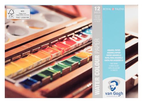 Van Gogh Watercolor Paper Block, 140lb, 12 Sheets, 4.1 x 5.9 White (94171015) von Van Gogh