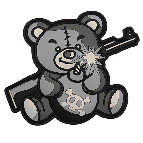 Van Os Emblem 3D PVC Terror Teddy grau Klett Abzeichen Patch Airsoft Bundeswehr Ausrüstung 7,5 x 10 cm von Van Os