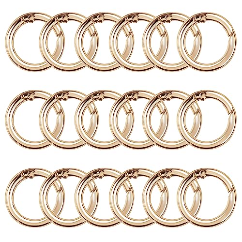 VanEnjoy 2/4/10/18/40 Stück O-Ring für Geldbörsenriemen, 2,5 cm Federringe für Handtasche und Schlüssel, 2 Stück goldene Hardware (φ2,5 cm, 18 Stück, Gold) von VanEnjoy