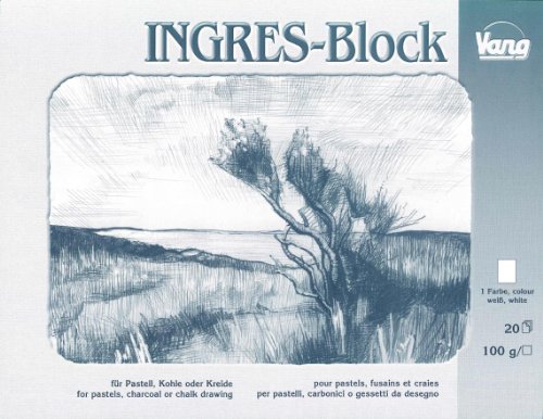 Ingres Block für Pastell Kohle & Kreide weiß 100 g/m² 31x41cm 20 Blatt von Vang