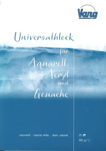 Universalblock Aquarell-, Acryl- und Gouachemalerei 25 Blatt 300g 24x34cm von Vang