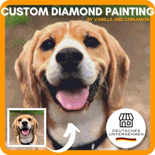 Vanilla and Cinnamon Diamant Malerei Set für Erwachsene, 5D DIY Diamond Painting Eigenes Foto, personalisierte Diamant Art Kits, Malen mit Diamanten (20x25cm, Quadratisch) von Vanilla and Cinnamon