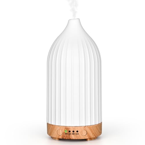 Vankarr Aroma Diffuser für ätherische öle Ultraschall Luftbefeuchter Duftöl Duftlampen Aromatherapie Diffusor für Yoga Büro Schlafzimmer, Weiß (100ml) von Vankarr