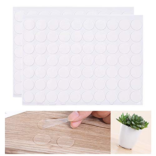 Doppelseitige Klebepads, 140 Stück Transparent Rund Starkes Sticky Klebeband Acryl-Pads von Vankra