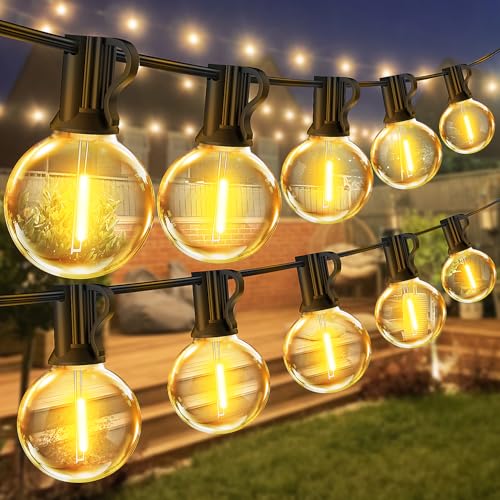 LED Lichterkette Außen Strom 15m - G40 Lichterketten Outdoor mit 50 FT Glühbirnen Aussen IP44 Wetterfest Aussenlichterkette Retro Lights Birnen für Party Terrasse Biergarten Pavillon Balkon Garten von Vanranger